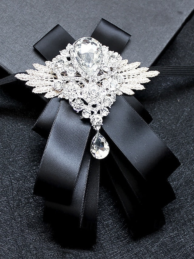 Crystal Ribbon - Luxury Elegant Pin Men's Brooch Tie Bow