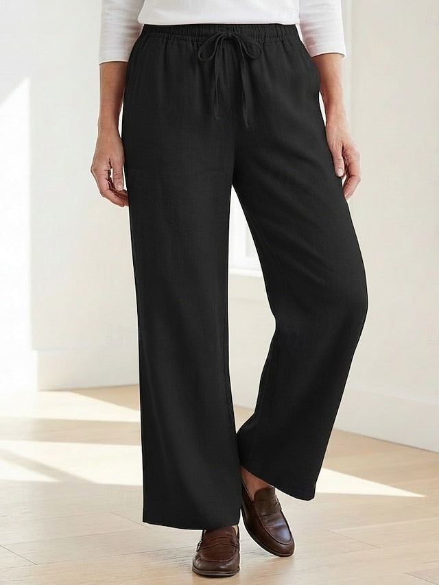 70% Linen Women's Linen Pants Culottes Wide Leg Wide Leg