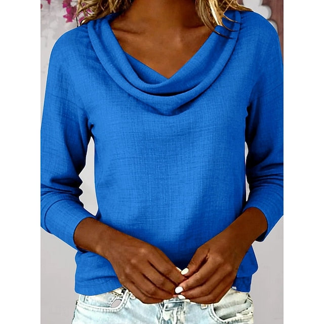 Women's T Shirt Tee Top Solid Color Fashion Stylish Classic
