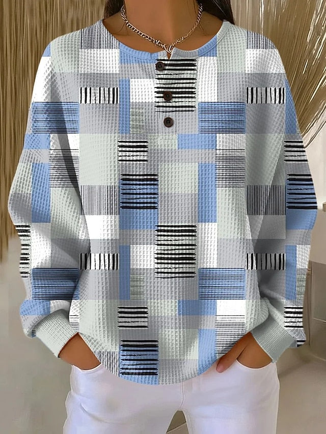 Women's Pullover Sweatshirt Graphic Geometric Elegant