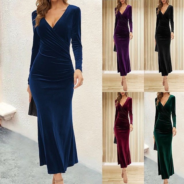 Women's Long Dress Maxi Dress Christmas Dress Velvet Dress