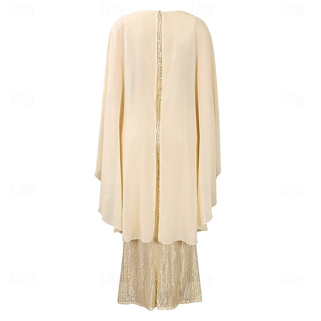 Mother Elegant Crew Neck Floor the Dress Length of Bride