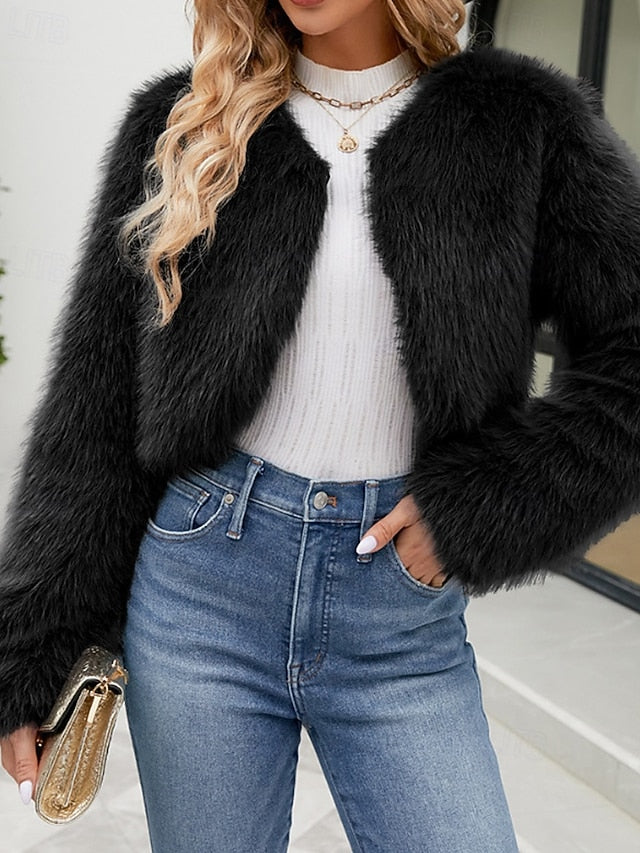 Warm Fur Faux Women's Furs Winter Comfortable Coat