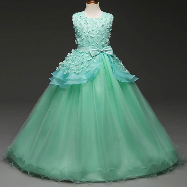 Dress Girl Girls' Flower Solid Colored Kids