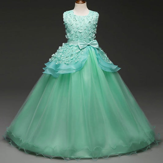 Dress Girl Girls' Flower Solid Colored Kids