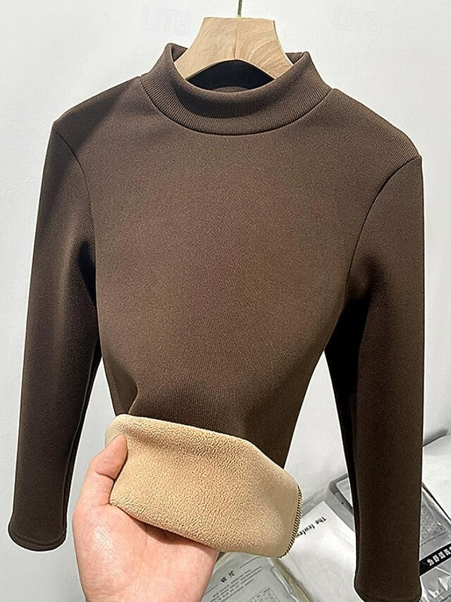 Women's Tunic Solid Color Casual Long Sleeve Turtleneck