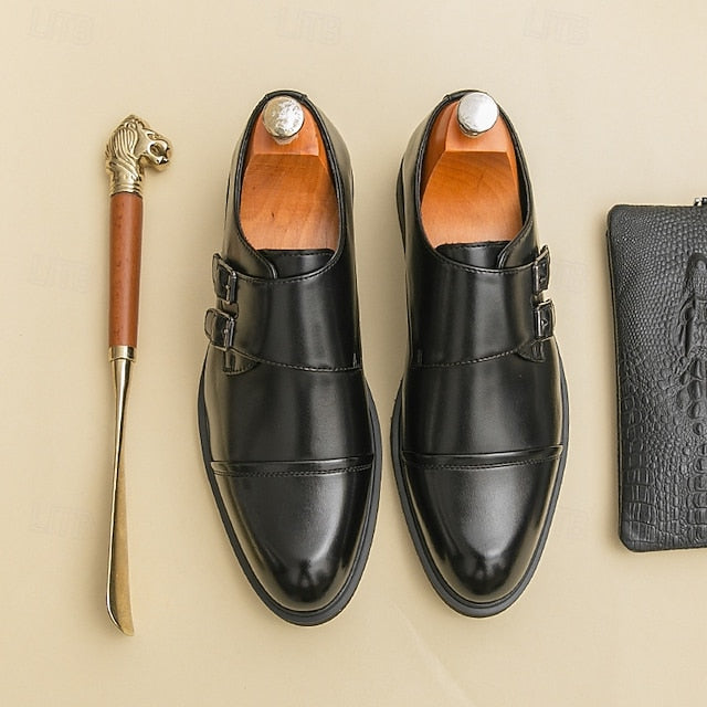 Shoes Leather Brown Monk Strap – Men's Double Faux