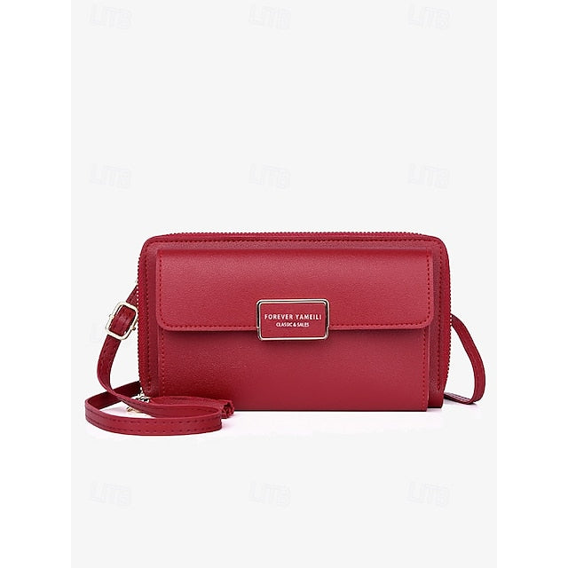 Sac à bandoulière en cuir PU pour femme, porte-téléphone portable