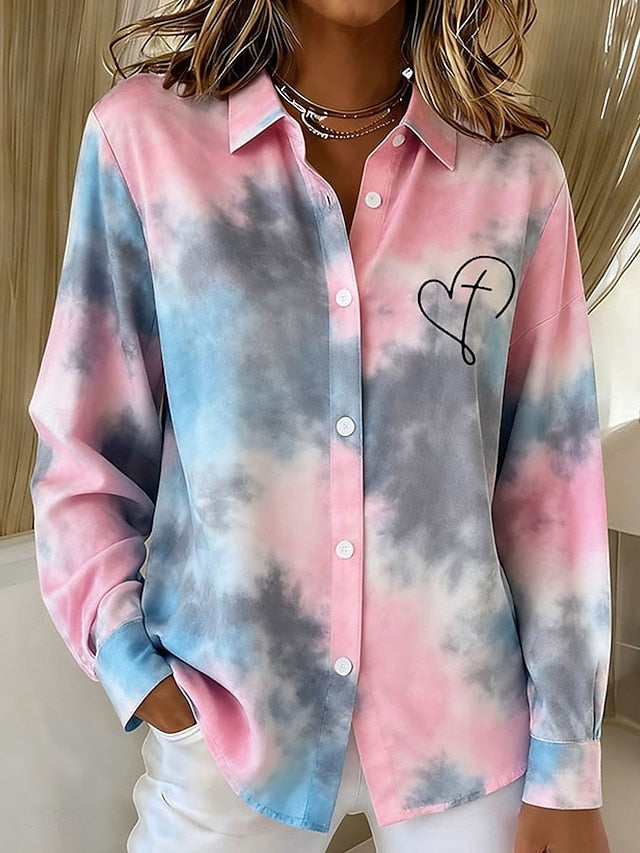 Women's Shirt Graphic Plaid Elegant Vintage Tropical Long