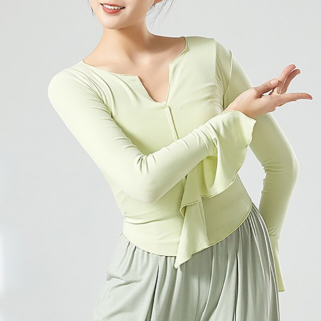 Activewear Top Pure Color Splicing Women's Performance