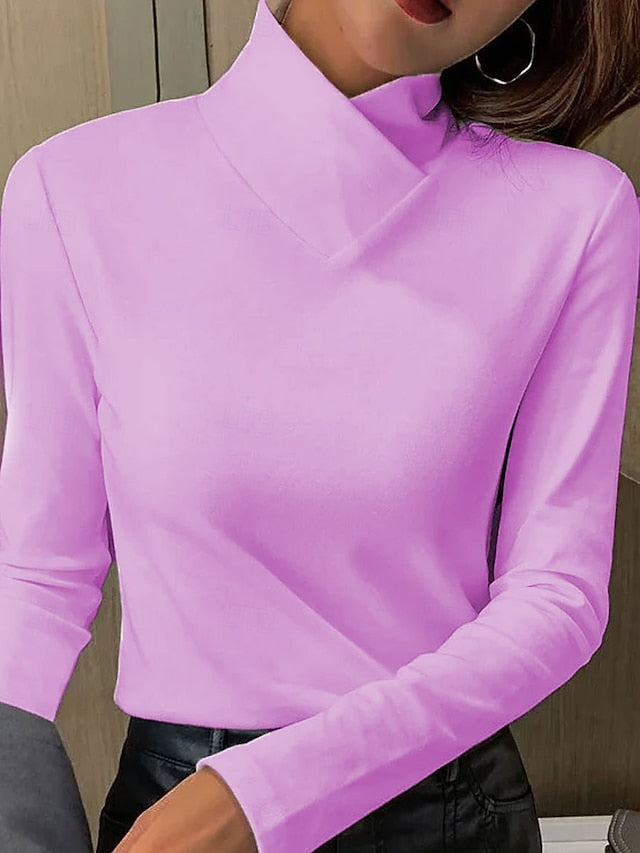 Women's T Shirt Plain Elegant Vintage Stylish Long Sleeve