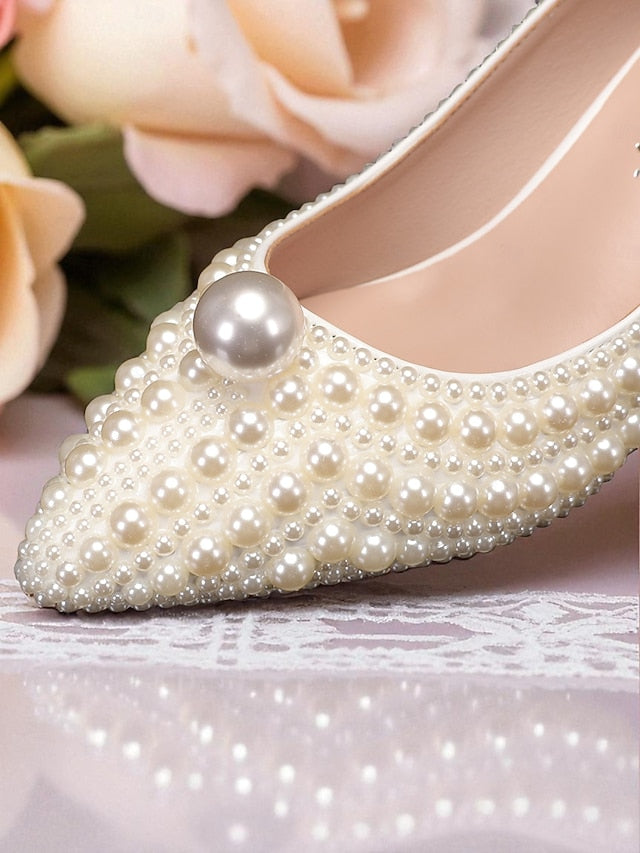 and Kitten Women's Matching Pumps Heel Pearl-Embellished