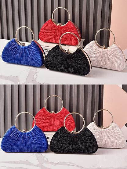 – Elegant Women's Party Handbag Velvet Christmas Red