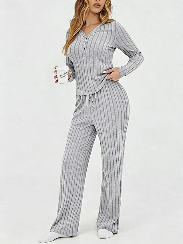 Women's Two Piece Sets Pants Sets Bolero Top Long Sleeve V