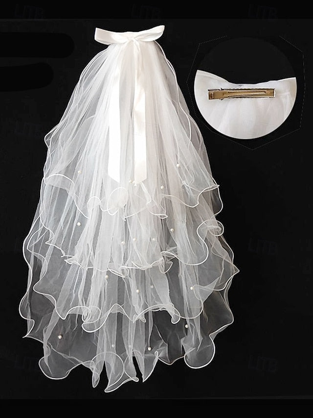 and Veil Satin Elegant Bridal Tulle Ivory Ribbon - Soft with