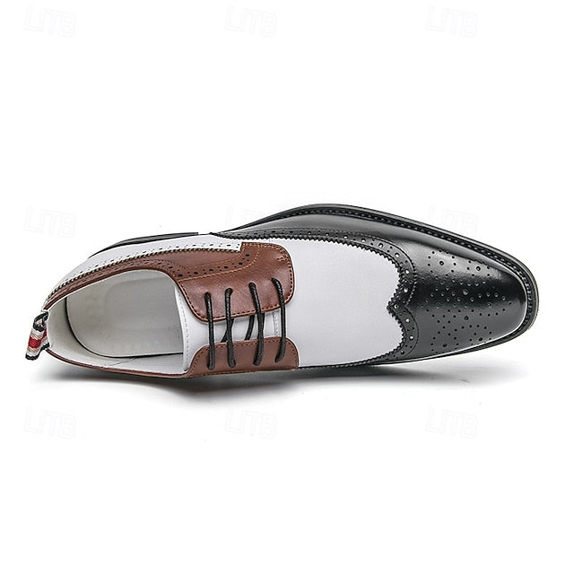 Oxford Men's Brown with and Shoes Wingtip White