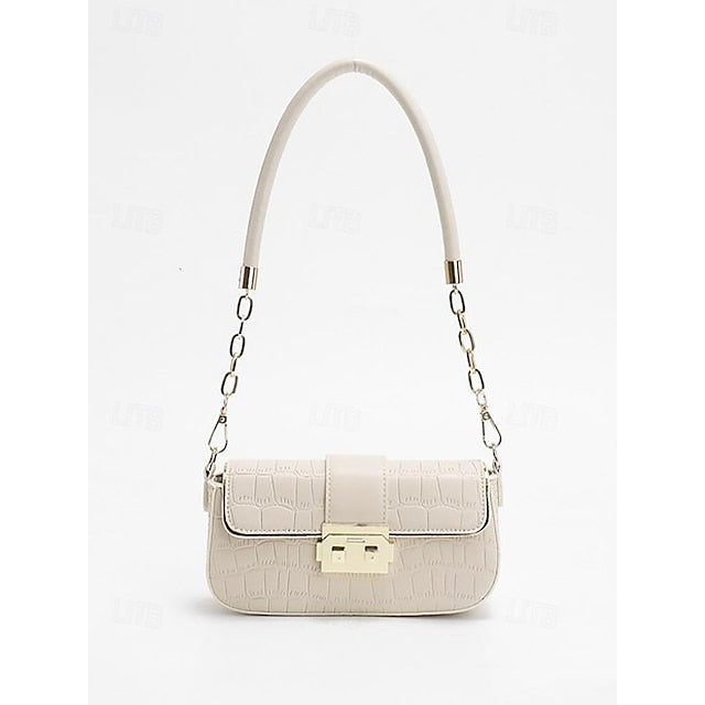 Damen Tasche Baguette Schultertasche Umschlag Leder PU