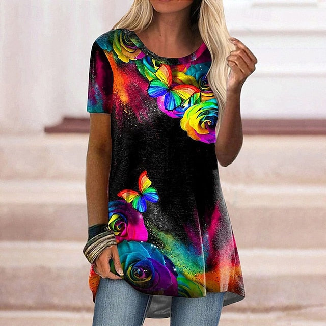 Women's Boho Shirt T Shirt Tee Top Graphic Abstract Vintage