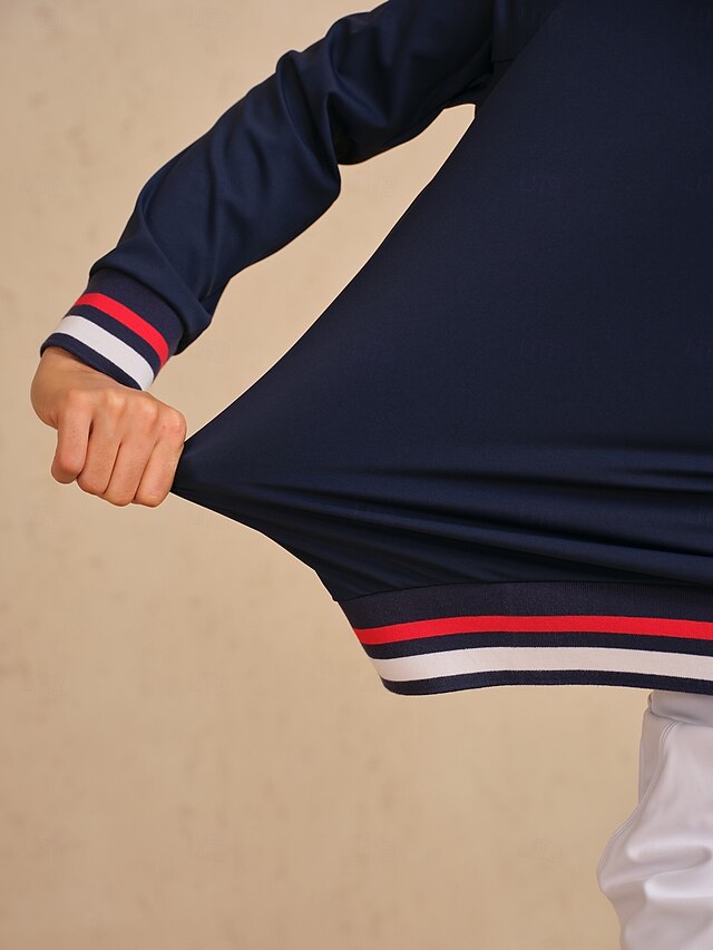 Women's Golf Polo Shirt Navy Blue Long Sleeve Top Ladies