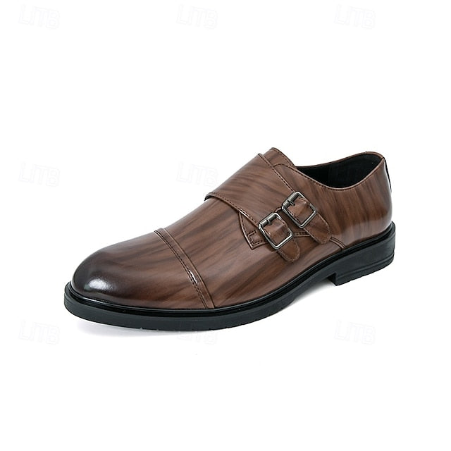 Shoes Leather Brown Monk Strap – Men's Double Faux