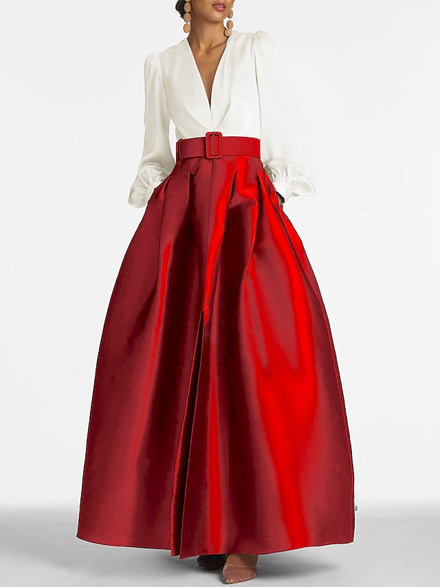 Evening Gown Formal High Guest Split A-Line Floor Dress Wedding