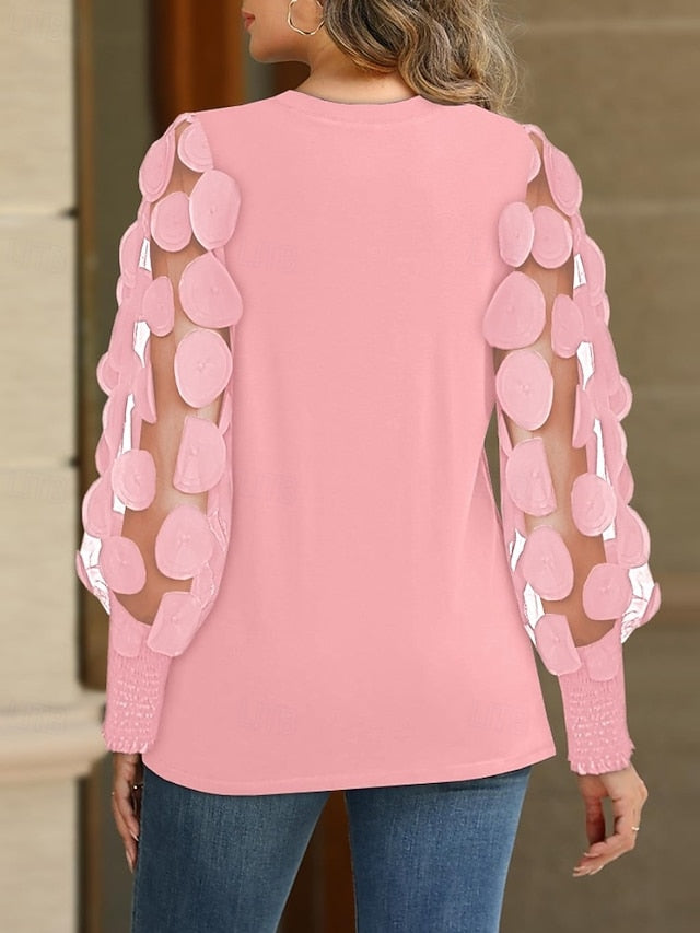 Women's Blouse Lace Print Lace Flower / Plants Elegant