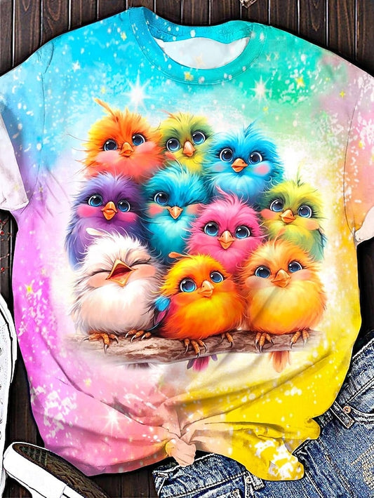 Women's T Shirt Print Graphic Animal Tie Dye Vintage