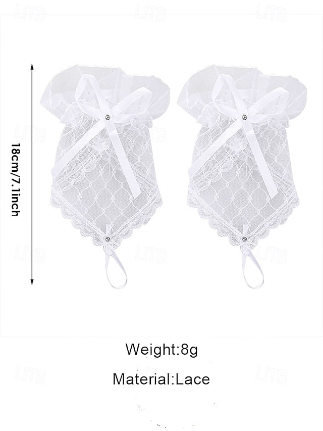 Elegant Gloves Wedding White Fingerless Bridal Lace –