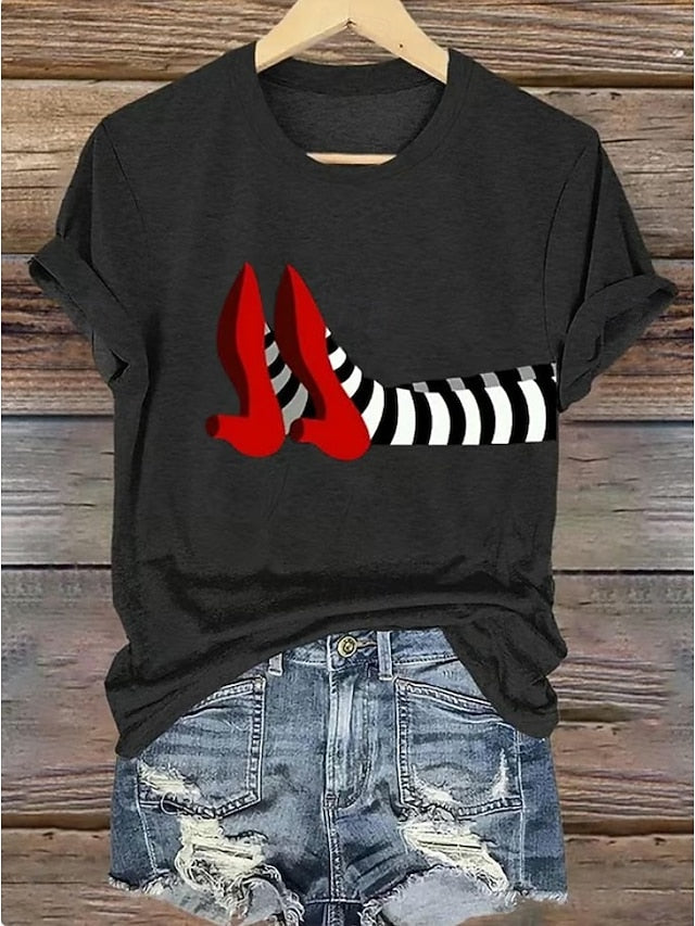 Women's T shirt Witch Graphic Vintage Stylish Classic Short