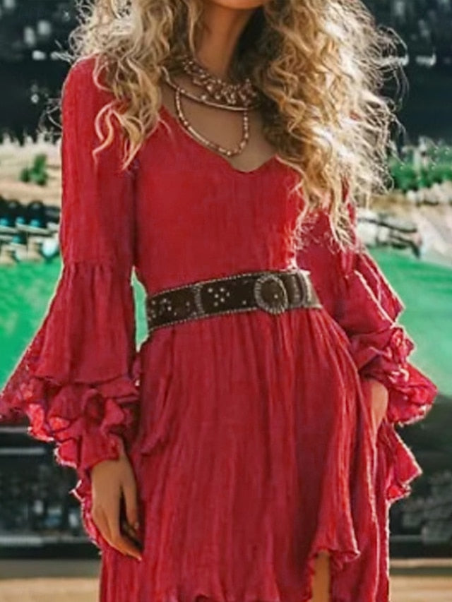 Women's Mini Dress Boho Dress Western Dress Fashion Classic