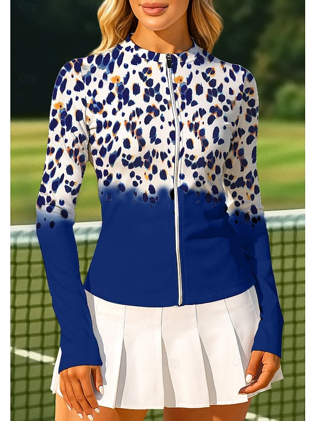Women's Leopard Gradient Sport Shirt Tennis Shirt Tennis