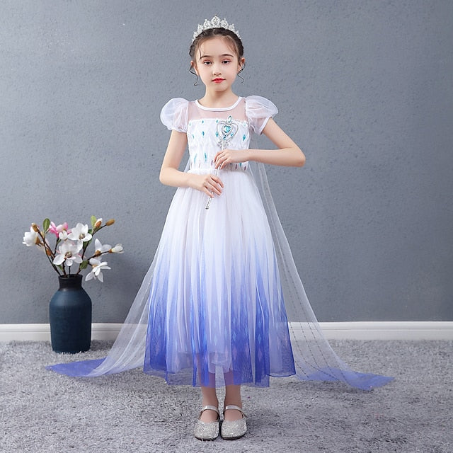 Elsa Flower Dress Cosplay Movie Girls' Girl Princess