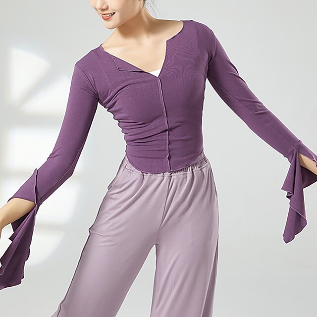Activewear Top Pure Color Splicing Women's Performance