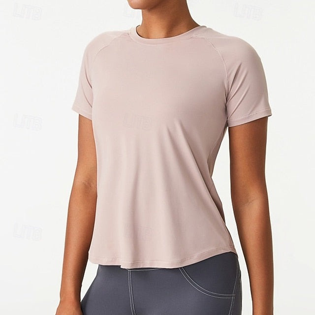 Women's Gym Shirt Running Shirt Mesh Short Sleeve Top