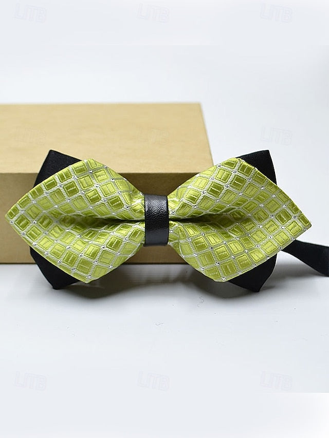 Pattern Tie with Christmas Geometric Bow Men's