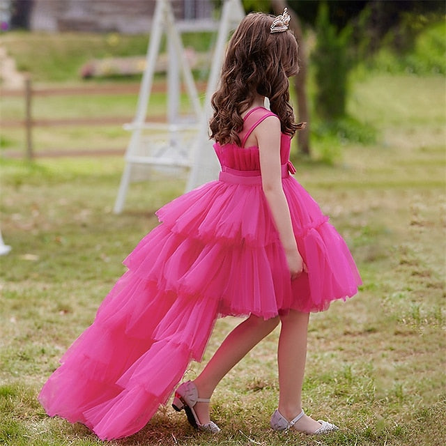 Girls' Sleeveless Performance Solid Dress Party Color Kids