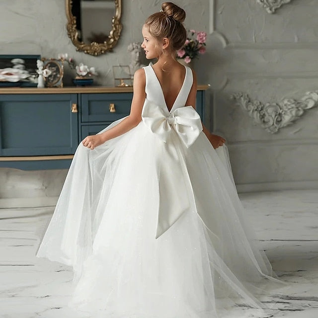 Kids Dress Girls' Colored Sleeveless Solid Performance