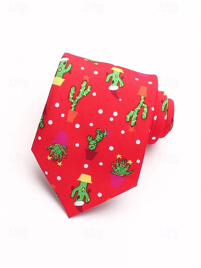 Polyester Tree Tie and Men's Silk – Fun Santa Christmas