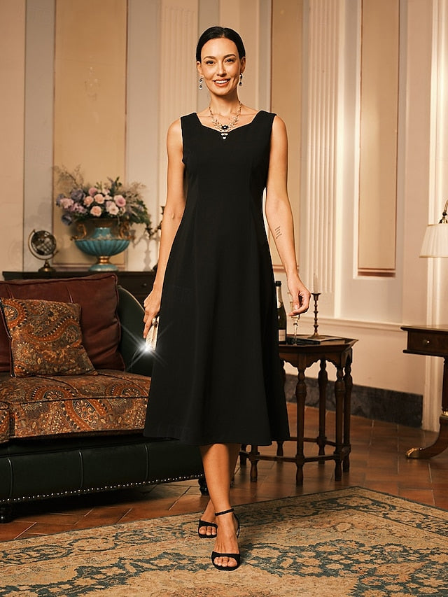 Women's Tea Length Cocktail Dress Dress Set Wedding Guest