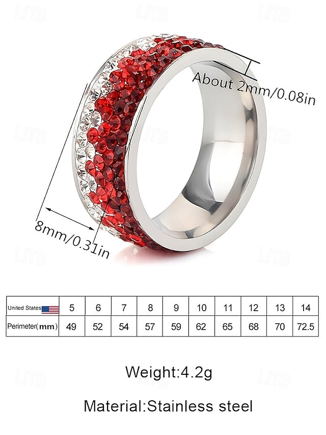 – Ring Stainless Stylish Red Steel Christmas Men's