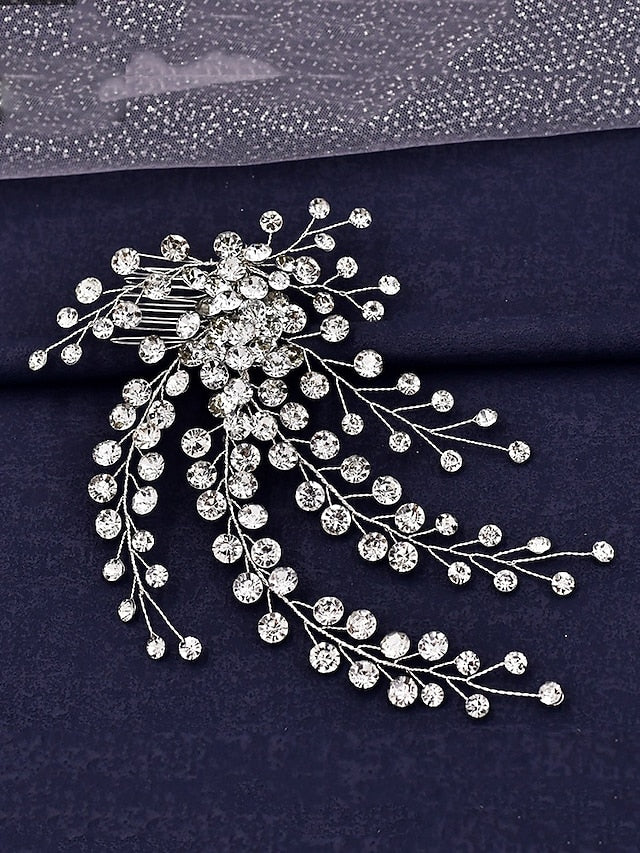 Flower Elegant Hair Bridal and – Crystal Rhinestone Accessory