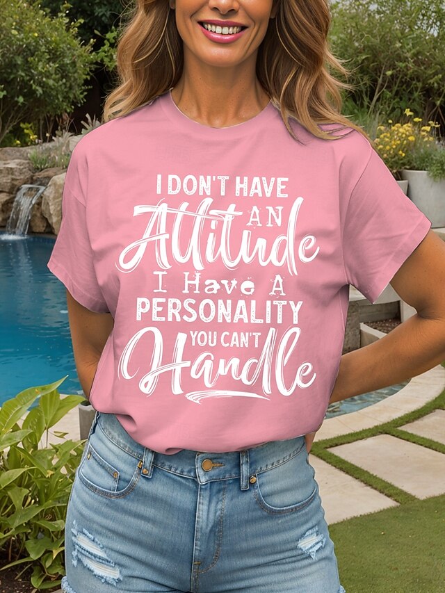 Women's T Shirt Print Graphic Letter Vintage Stylish