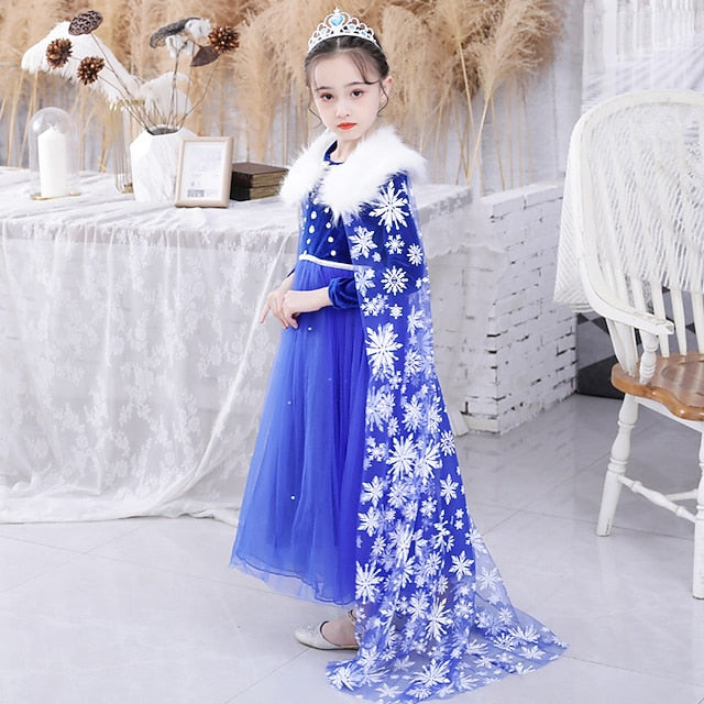 Girl Dress Theme Fairytale Elsa Frozen Princess Party Flower