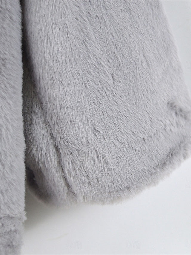 Warm Women's Breathable Coat Faux Lined Fur Fleece Pocket