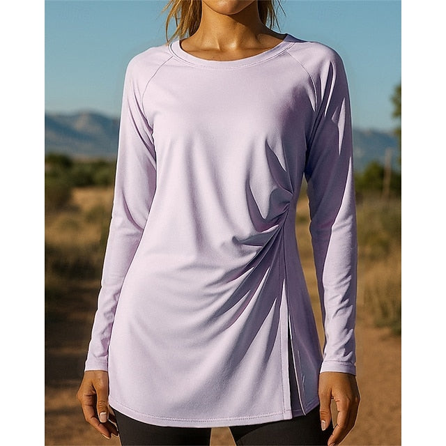 Women's Running Top Running Shirt Split Long Sleeve Tee