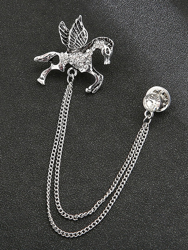 Christmas Lapel Pin with Men's Brooch Deer