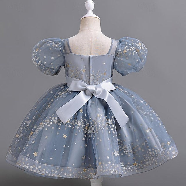 Girl Girls' Dress Sequin Floral Party Flower Kids
