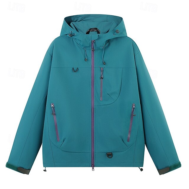 Women's Hooded Jacket Full Zip Jacket with Pockets Long