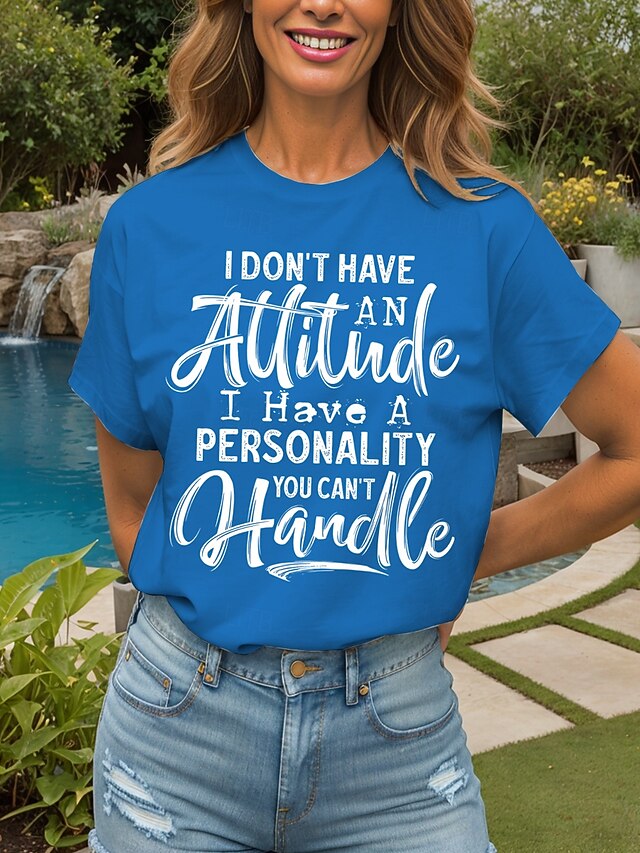 Women's T Shirt Print Graphic Letter Vintage Stylish