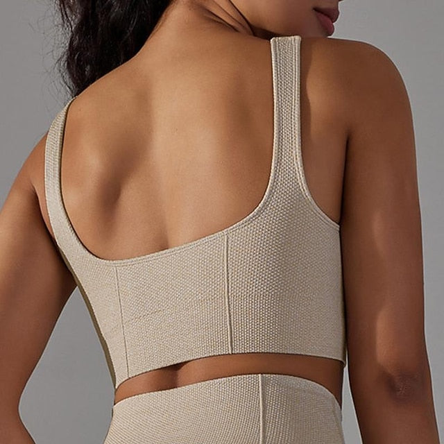 Women's Light Support Sports Bra Running Bra Open Back